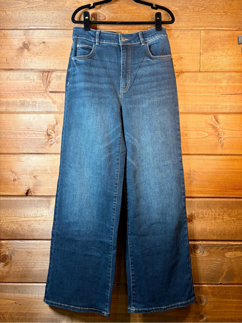 Well Worn 29x30 Wide Leg Denim Jeans in Medium Blue Wash Size 8 💙